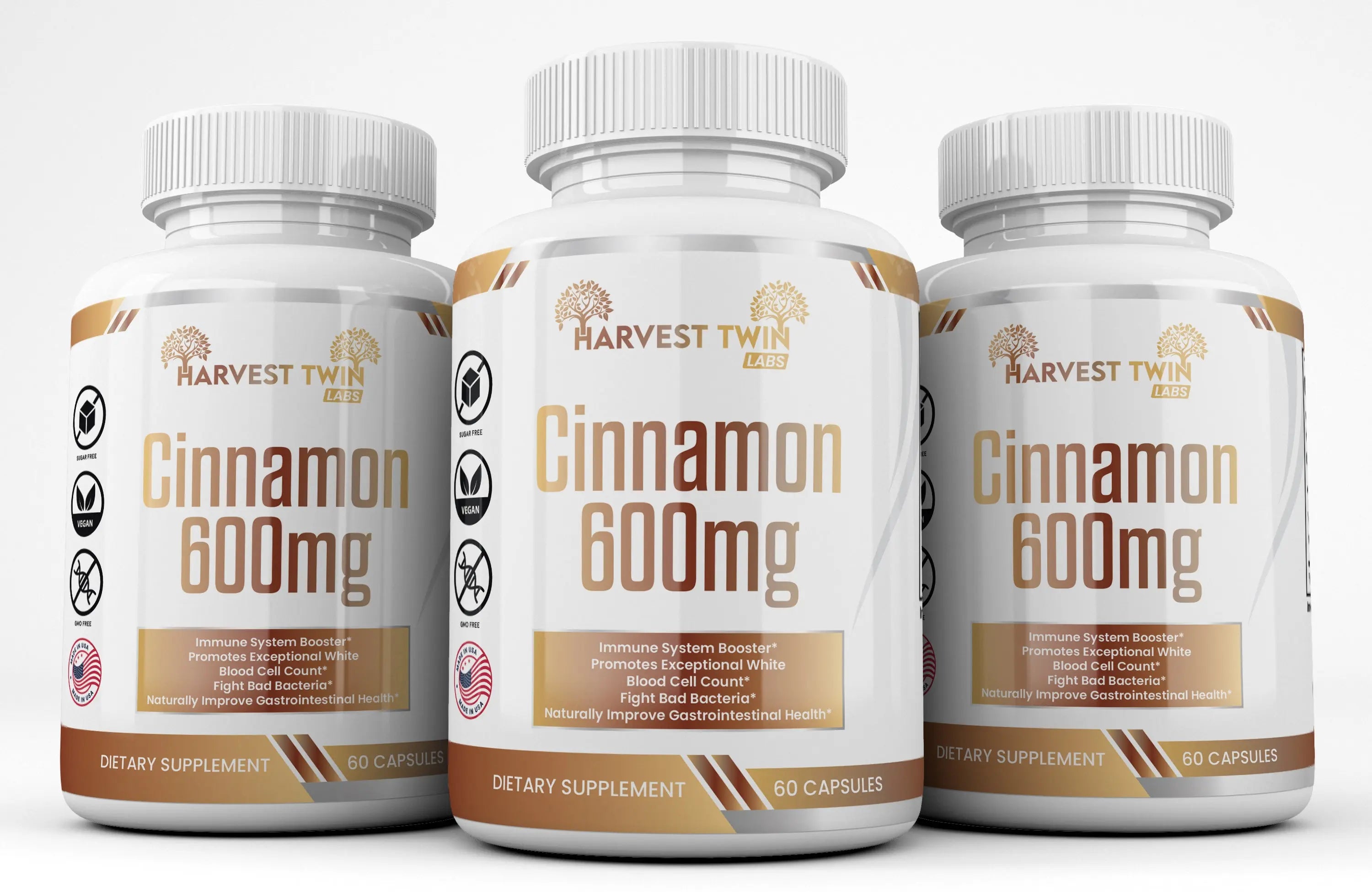 Cinnamon - 600mg Harvest Twin Labs 3-Pack