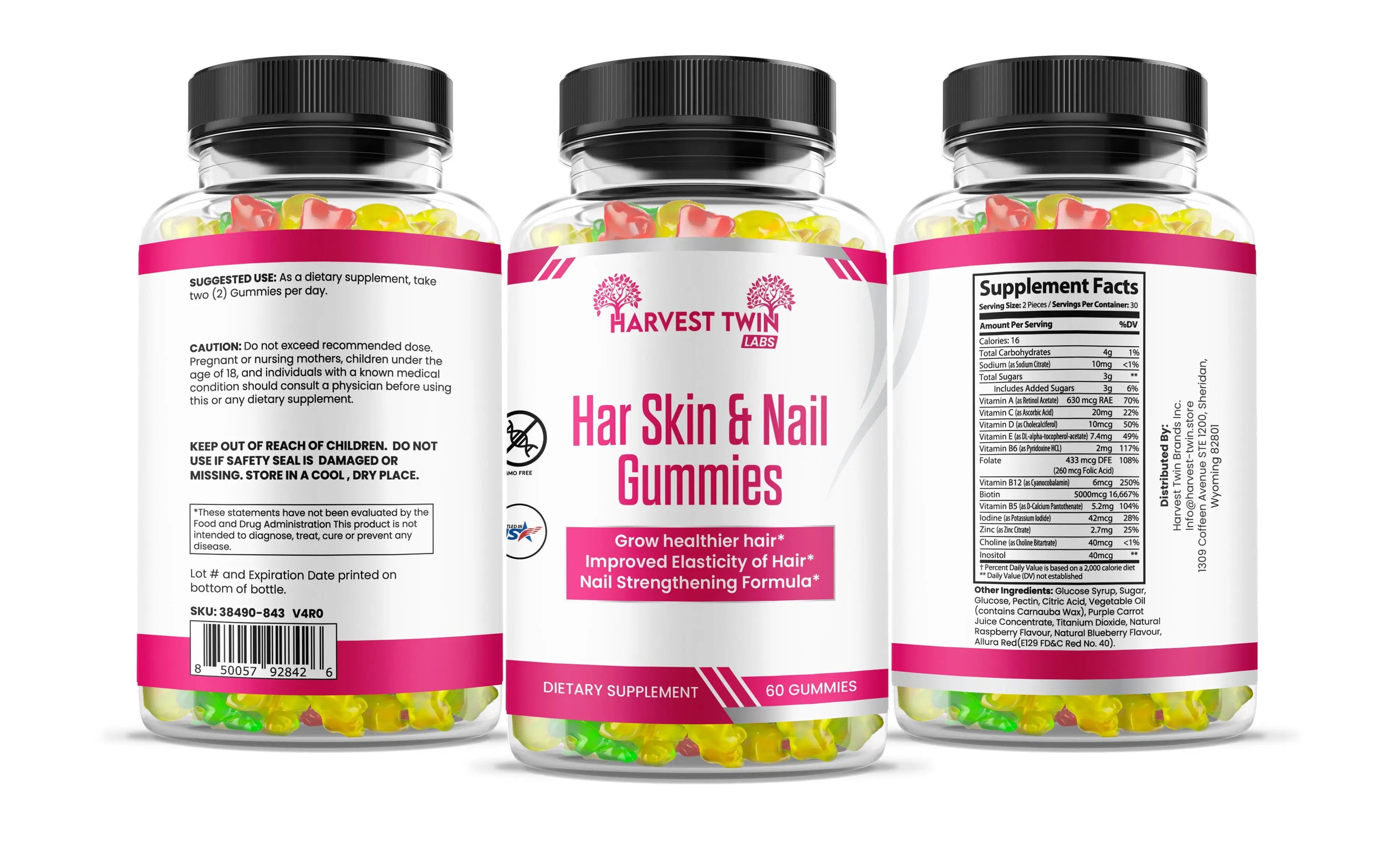 Hair Skin & Nails Gummies Harvest Twin Labs