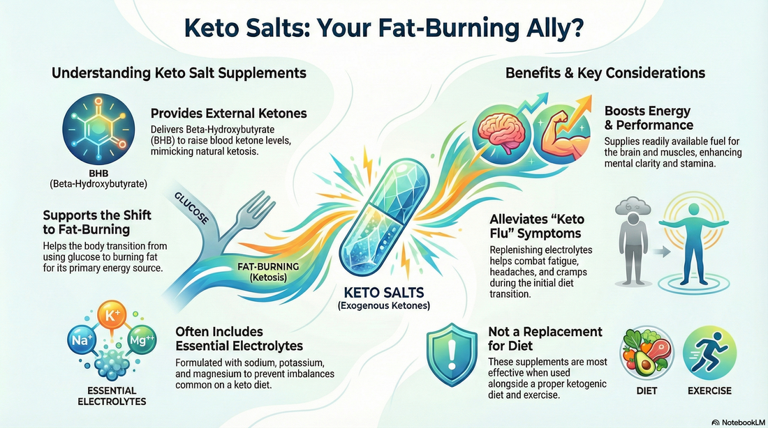 keto salt supplements containing BHB and essential electrolytes for fat-burning, energy boost, and alleviating keto flu symptoms during ketogenic diet transition