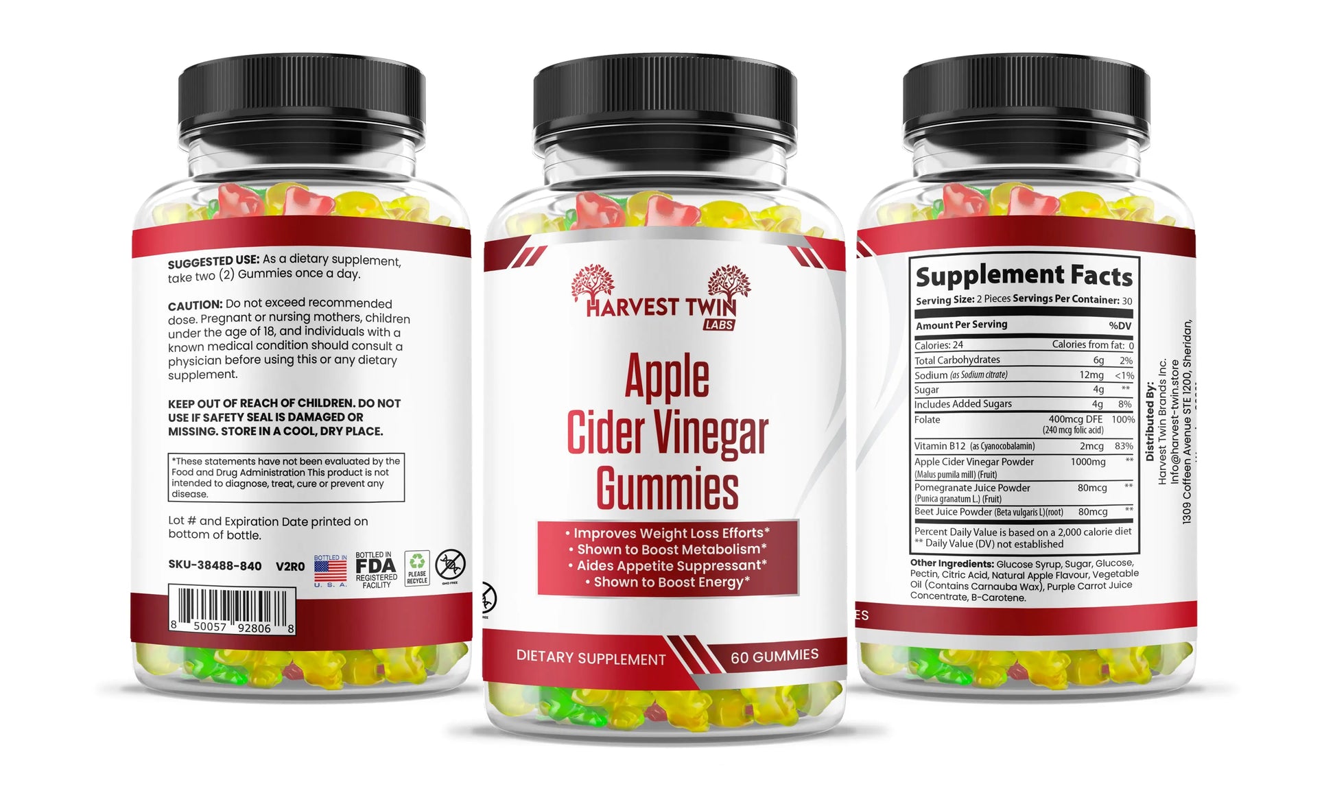 Apple Cider Vinegar Gummies Harvest Twin Labs