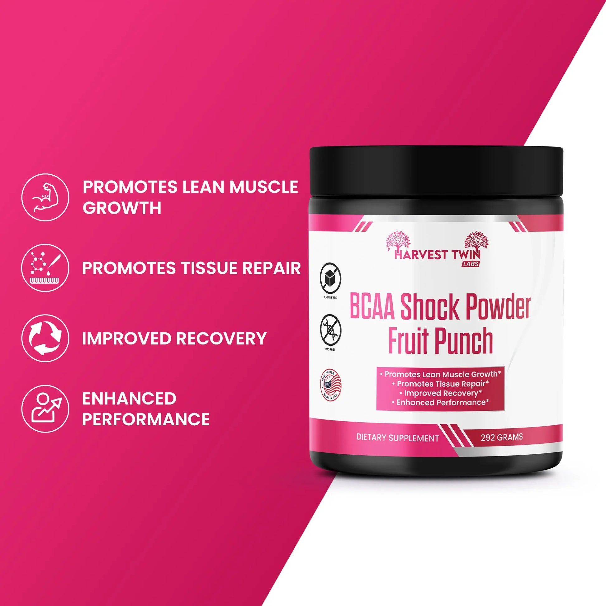 BCAA Shock Powder (Fruit Punch) Harvest Twin Labs