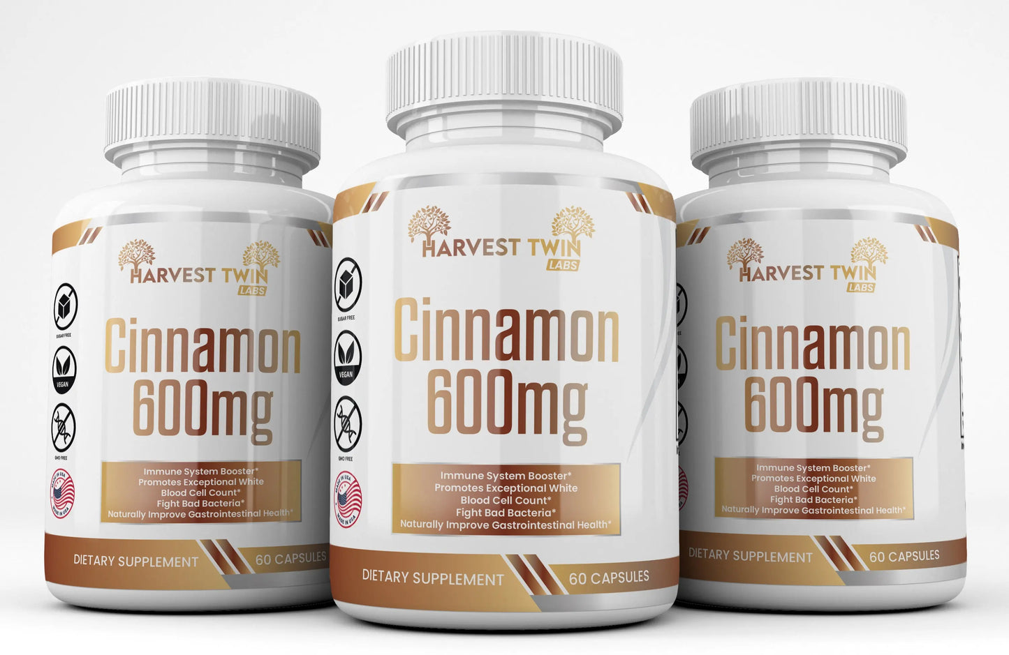 Cinnamon - 600mg Harvest Twin Labs 3-Pack