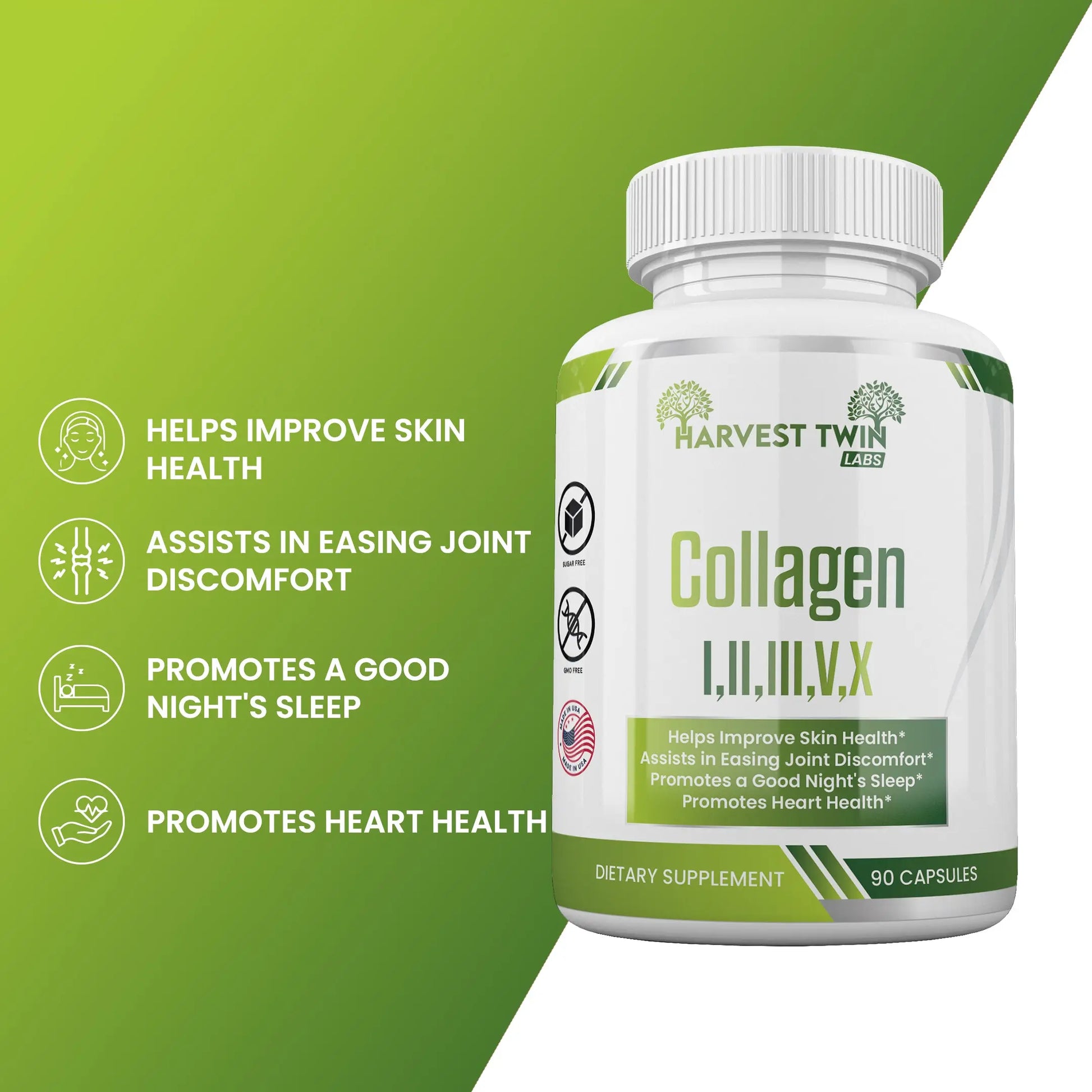 Collagen I,II,III,V,X Harvest Twin Labs