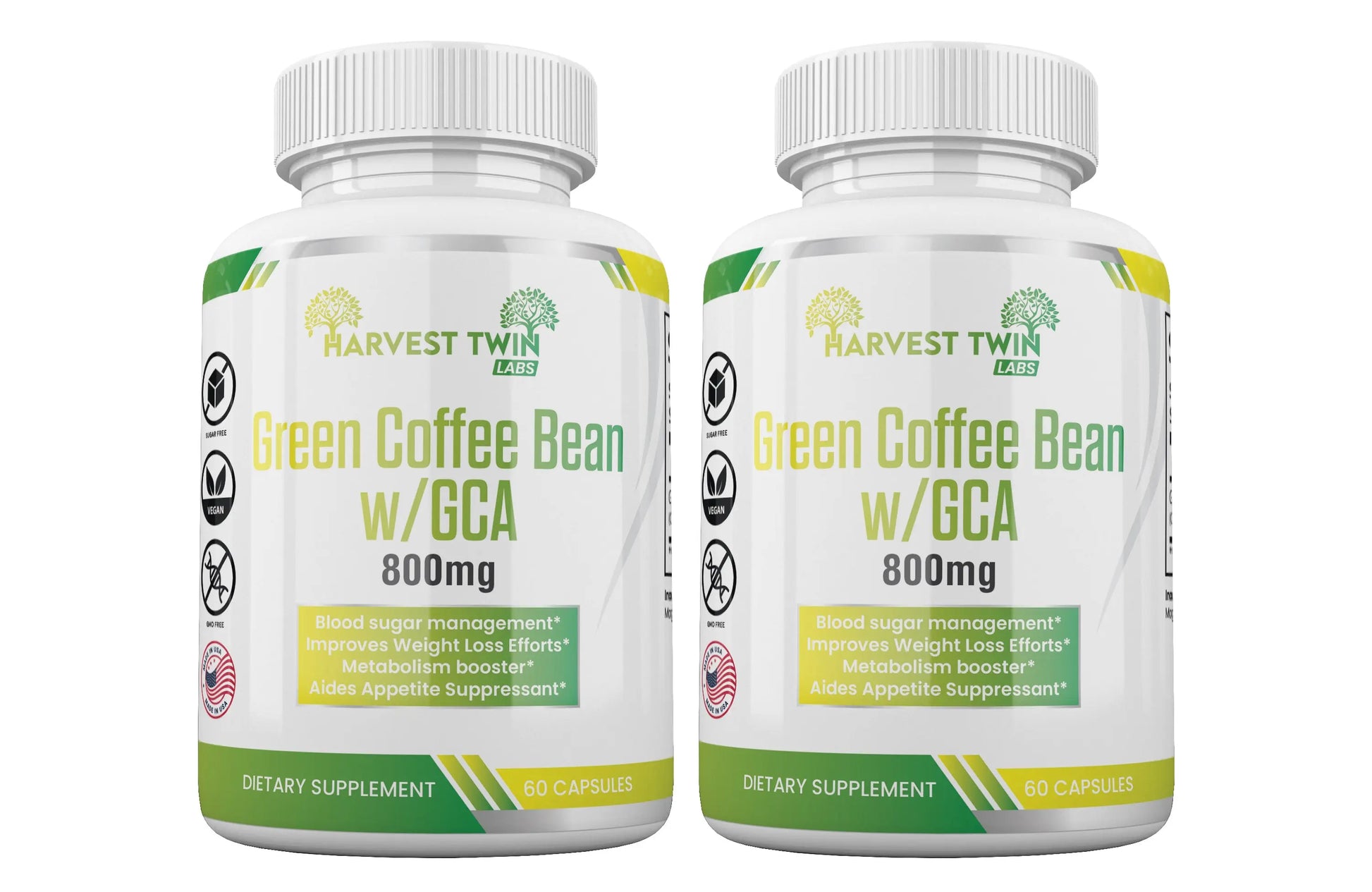 Green Coffee Bean w/GCA - 800mg Harvest Twin Labs 2-Pack