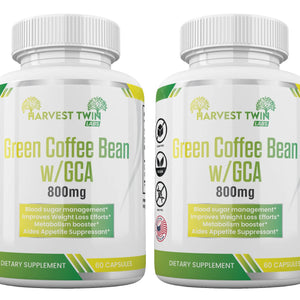 Green Coffee Bean w/GCA - 800mg Harvest Twin Labs 2-Pack