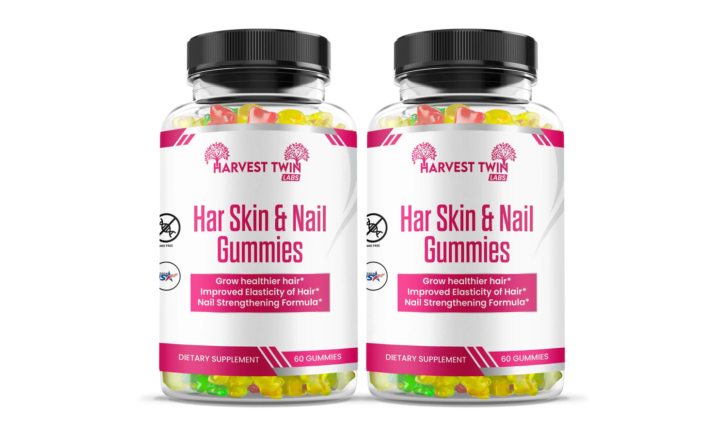 Hair Skin &amp; Nails Gummies Harvest Twin Labs 2-Pack