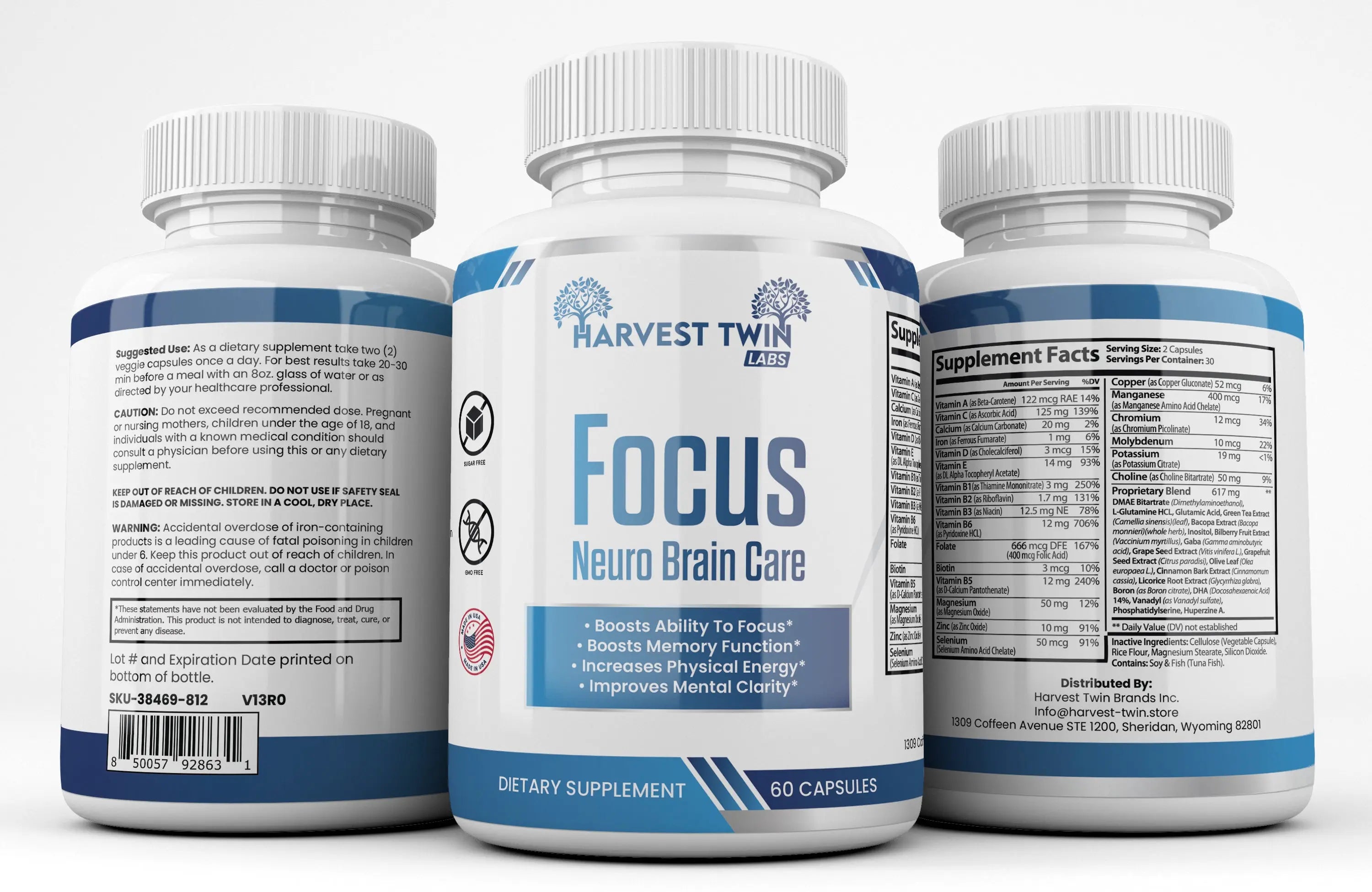 Neuro Plus Brain and Focus Harvest Twin Labs