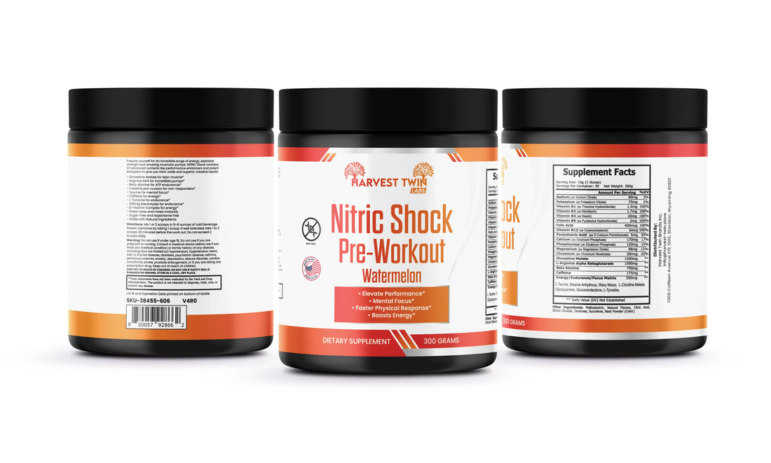 Nitric Shock Pre-Workout (Watermelon) Harvest Twin Labs