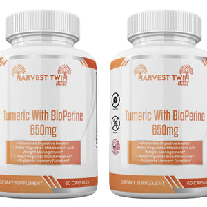 Turmeric w/BioPerine - 650mg Harvest Twin Labs 2-Pack