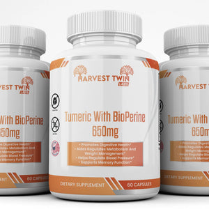 Turmeric w/BioPerine - 650mg Harvest Twin Labs 3-Pack