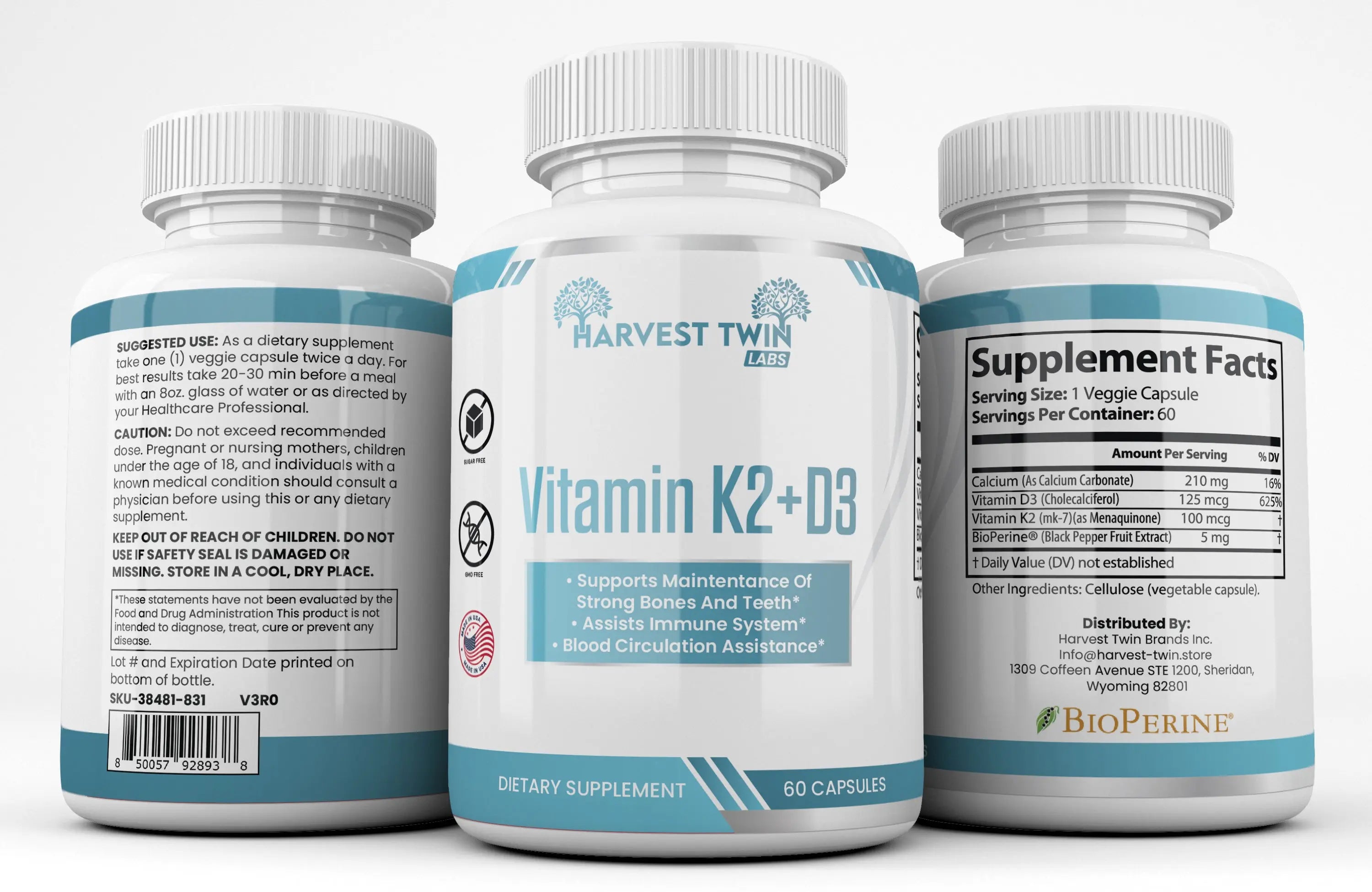 Vitamin K2 D3 - Harvest Twin Labs  